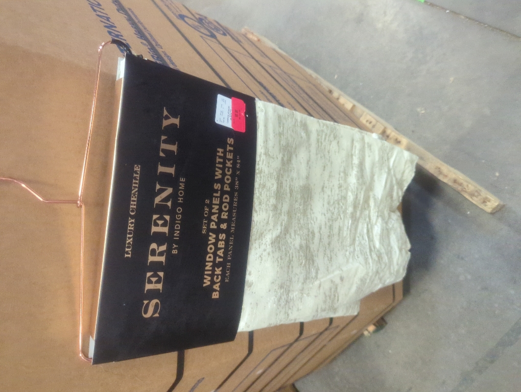 Luxury Chenille Serenity By Indigo Home Set Of 2 Window Panels With Back Tabs & Rod Pockets 38 x 84