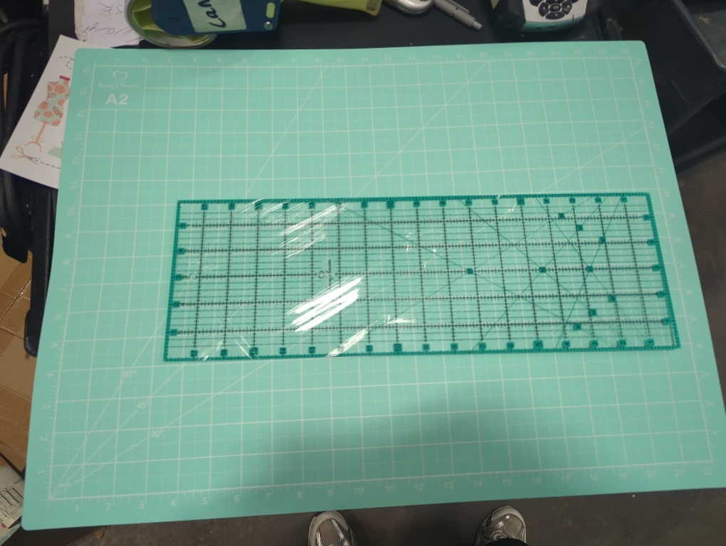 Free Motion Quilting Slider Mat with Tacky Back 12’’ x 20’’, Self-Sticky Quilting Accessory Slip Mat, Help Easy Sewing Mat with Grid Marked - 1 Piece