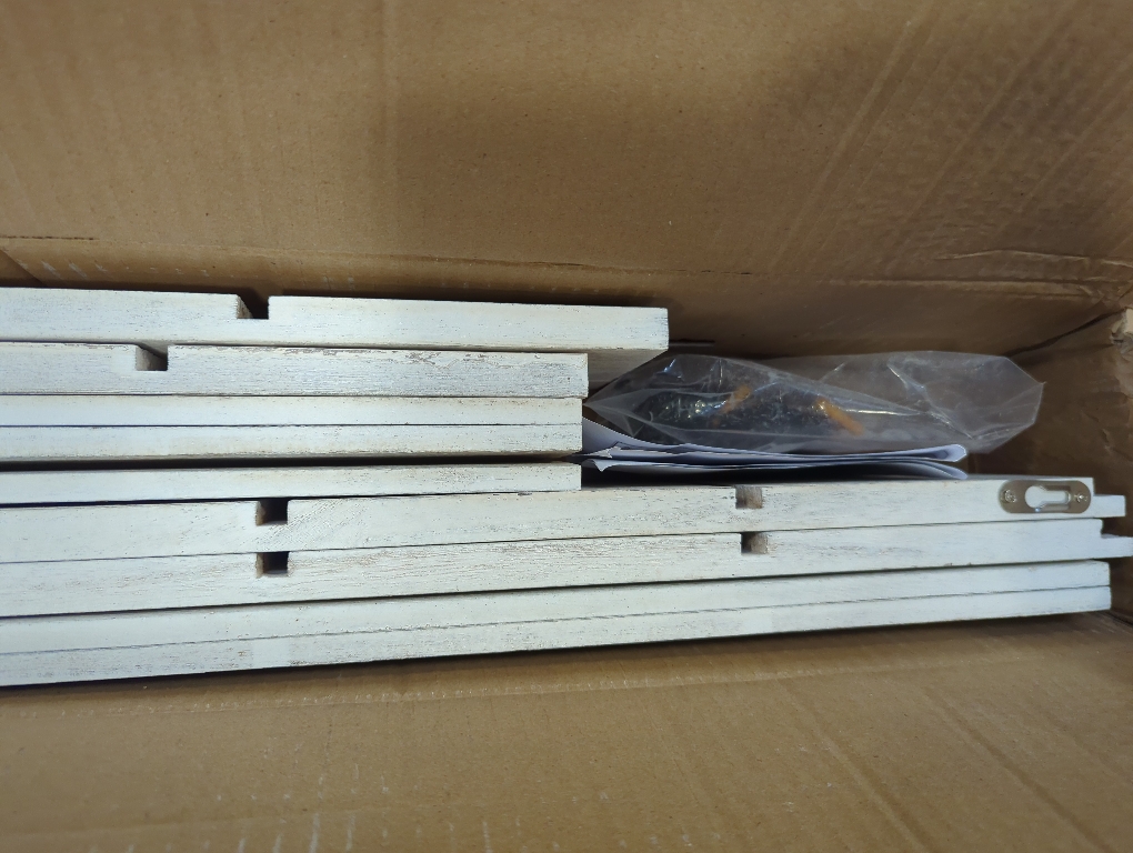 Coffee Mug Display Rack Wooden Display Shelves Cup Holder Shadow Box Shelf Wood Hanging Shadow Box Shot Glasses Display Case with 12 Compartment (Old White)