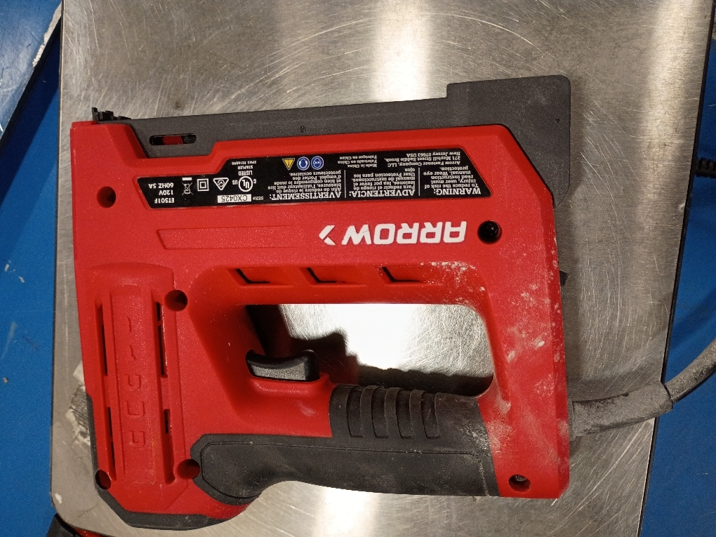 Arrow ET501F Corded 5-in-1 Professional Electric Staple and Nail Gun, Wire Stapler, and Brad Nailer for Upholstery, Framing, Insulation, Crafts, Fencing, and Cable, Black/Red