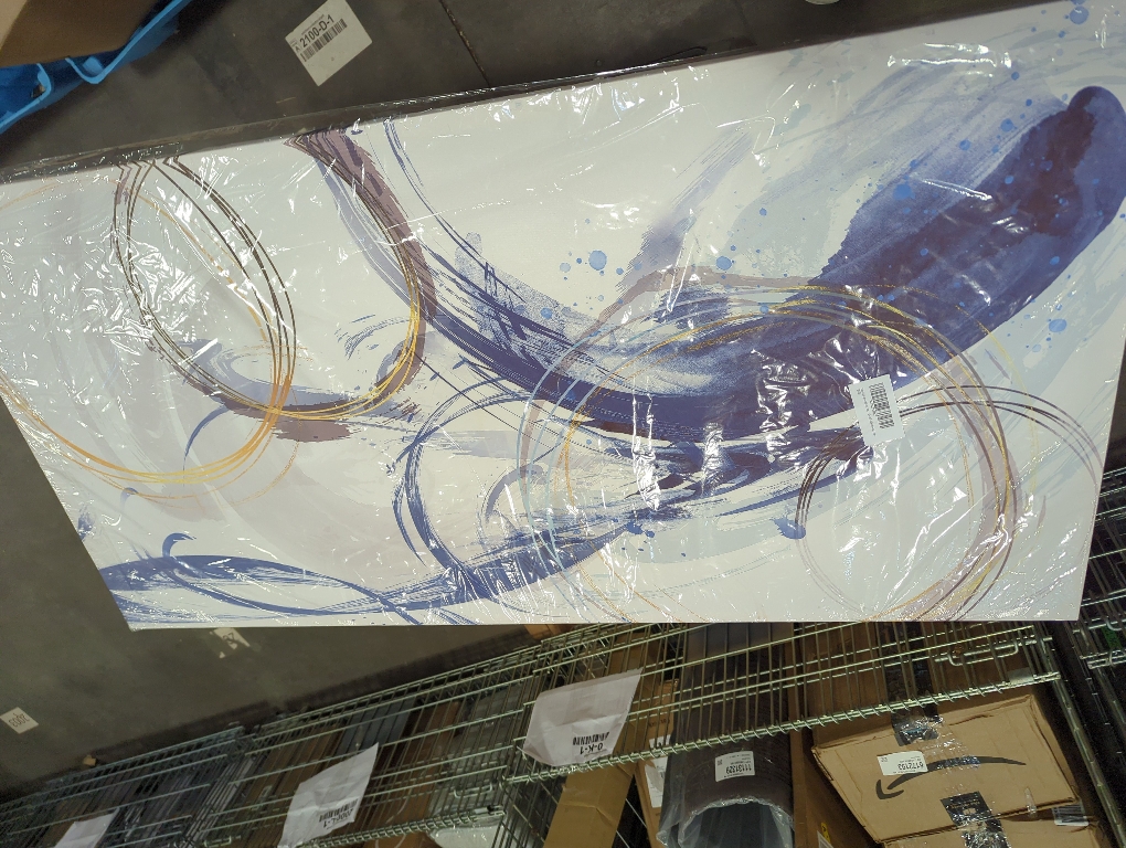 Sxurmtiie Canvas Wall Art Abstract Art Paintings Blue Fantasy Colorful Graffiti on White Background 24inchx48inch Modern Artwork wall Decor for Living Room Bedroom Kitchen…