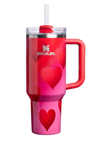 Stanley Valentine's Day 40 oz Stainless Steel H2.0 Flowstate Quencher Tumbler Rouge Heart Gradient