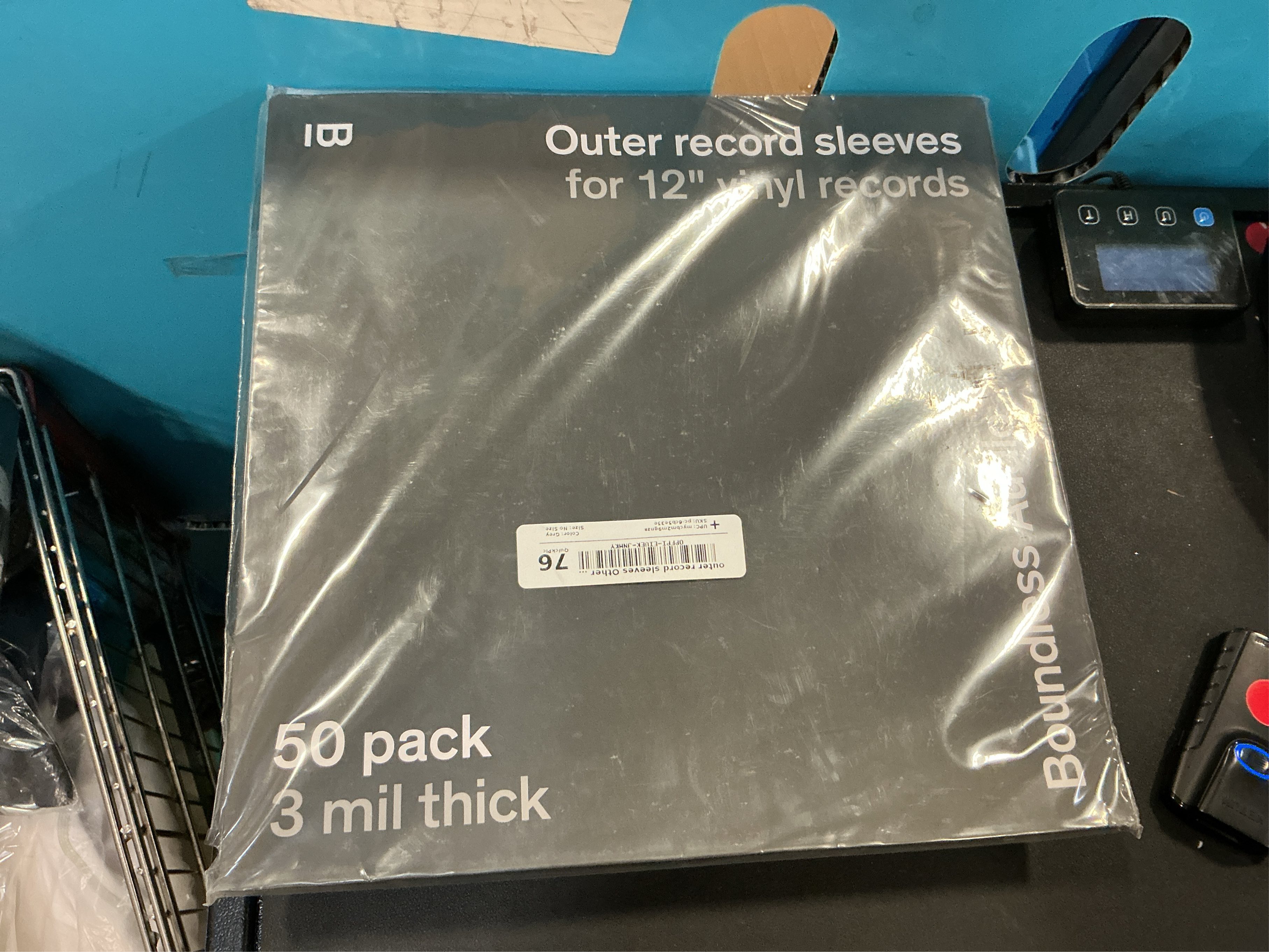 Boundless Audio Vinyl Record Sleeves - 50 x Premium Outer Vinyl Sleeves for Records - 12.75 x 12.75 Heavy Duty 3 Mil Thick Crystal Clear Polypropylene