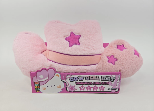 Mimicoco Pink Cowgirl Hat Plush Snug Bud Infused Super Soft Warming Rodeo Star