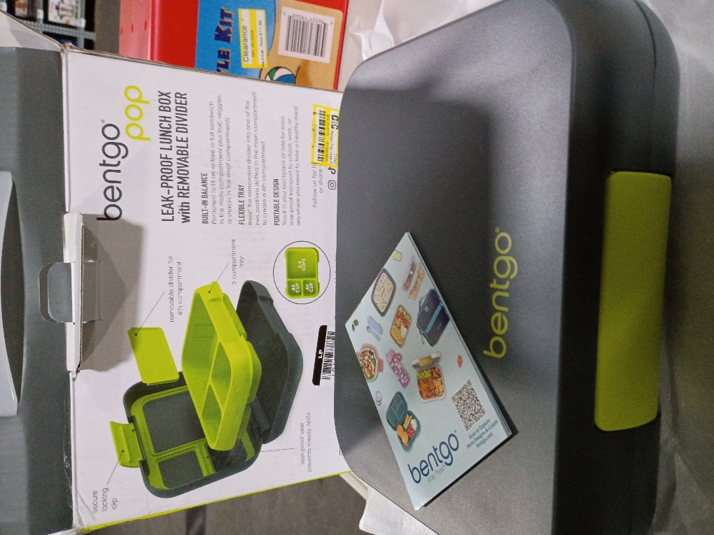 Bentgo Pop Leak Proof Bentgo - Style Lunch Box with Removable Divider - Charcoal/Lime: Solid Pattern, Leakproof, ABS Material