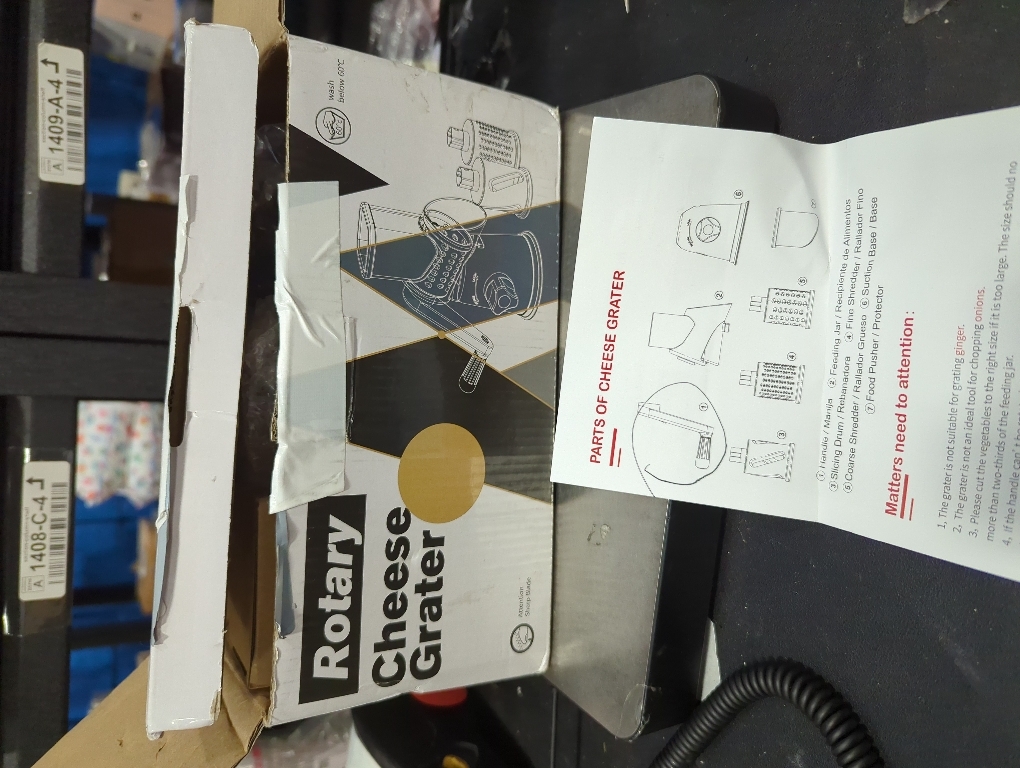 KEOUKE Rotary Cheese Grater Hand Crank Transparent - Shredder Slicer Grinder 3 Stainless Steel Blades, Stable Suction, Labor-Saving Handle, Safe Kitchen Tool for Cheese, Vegetable, Nuts, Chocolate