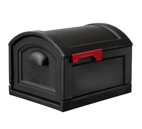 Town-to-Town XL Post-Mount Mailbox Black