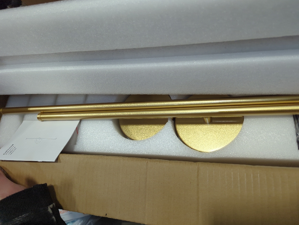 Battery Operated Wall Sconces with Remote Control, Dimmable Wall Sconces Set of Two, 350°Rotate, 3000K LED Gold Wireless Wall Light for Living Room, Bedroom, Hallway, 28.3 Inch (2 Pack)