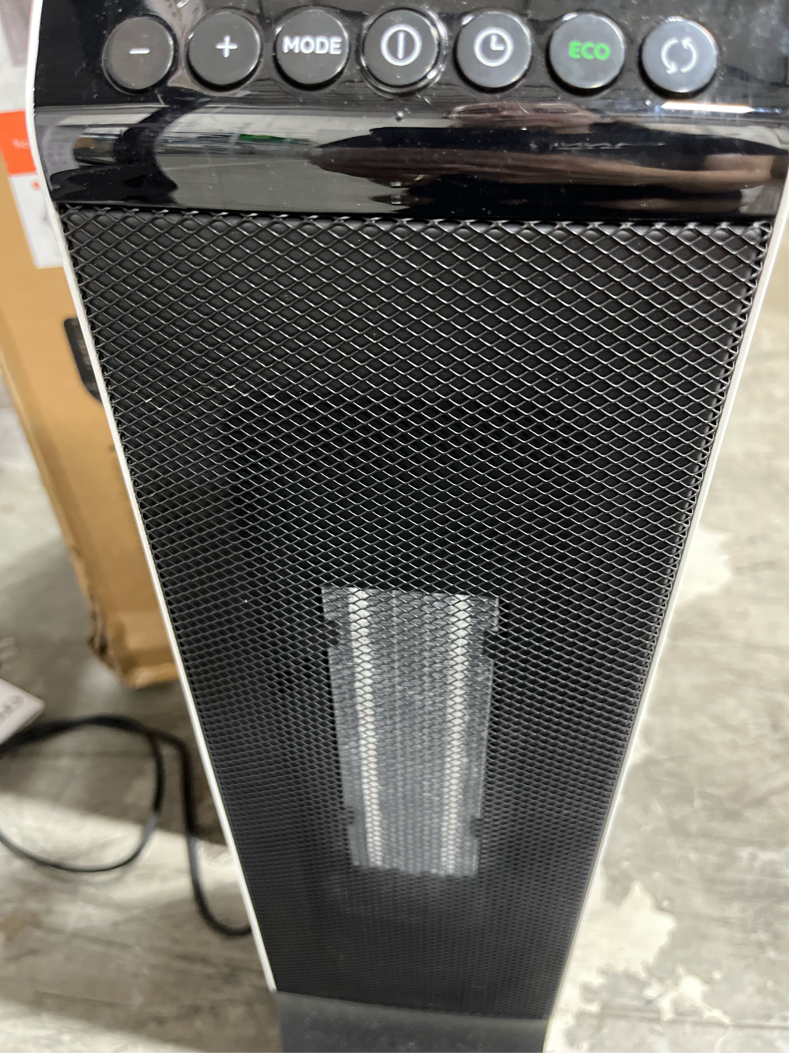 DeLonghi Ceramic Digital Tower Heater: 1500W Oscillating Fan, Remote Control, Adjustable Thermostat, ETL Listed, White