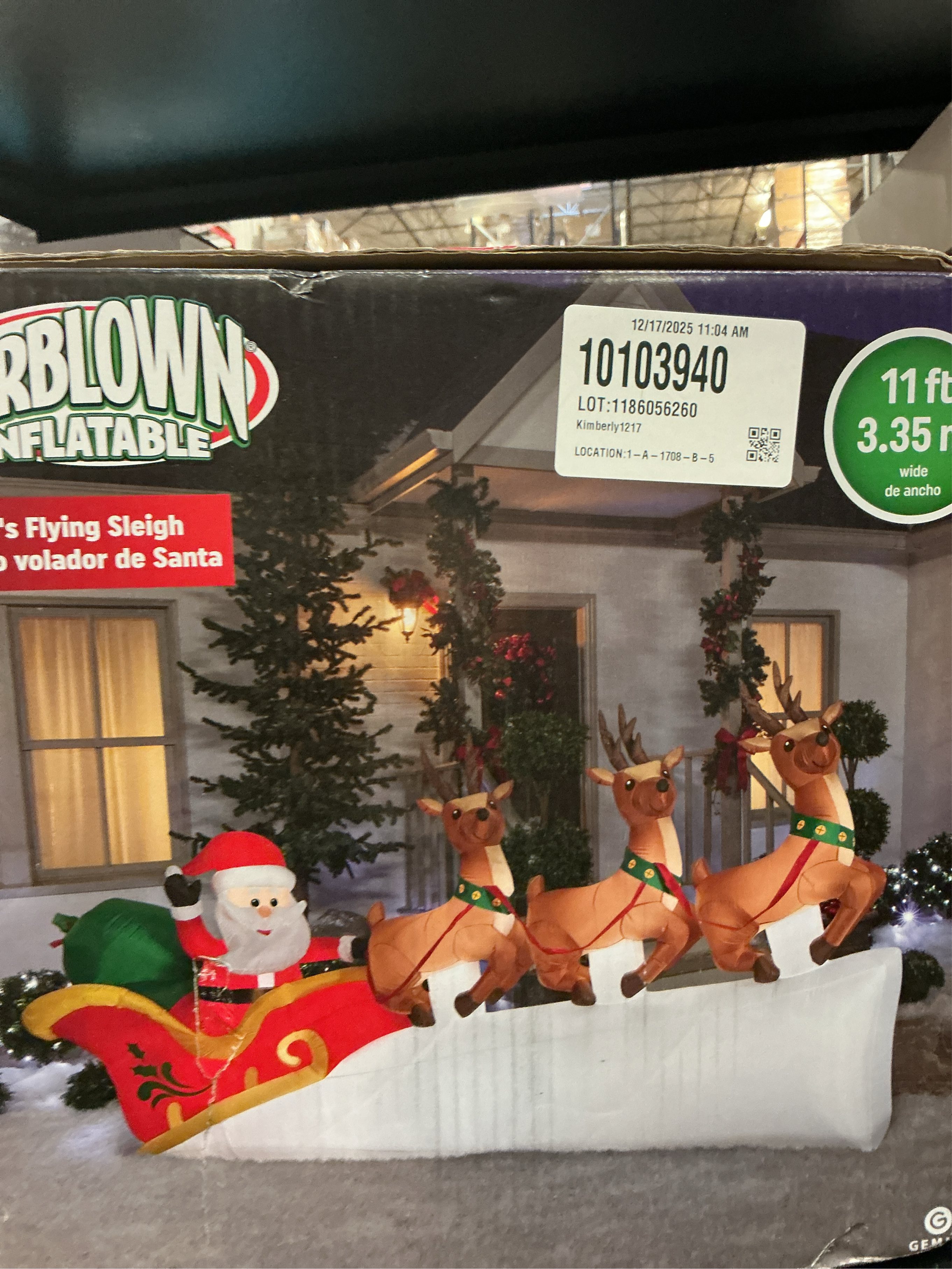 Gemmy 8.01-ft Lighted Sleigh Christmas Inflatable