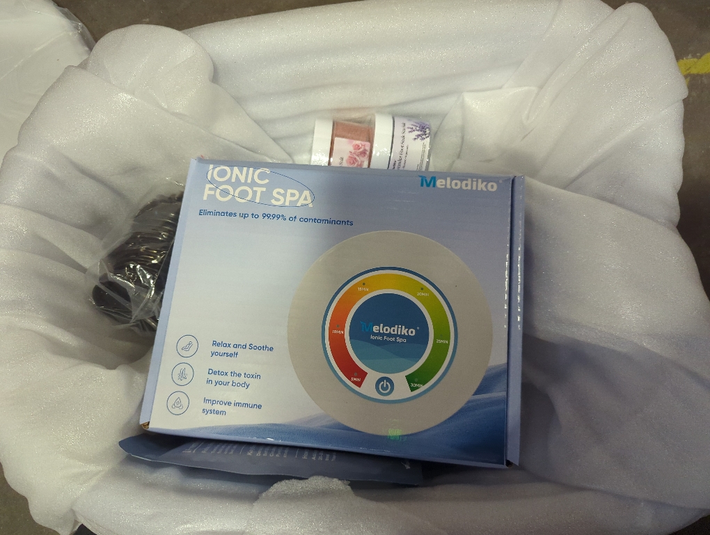 Ionic Foot Bath Detox Machine, Premium Ion Foot Spa for Home Use, Includes 3 Sea Salts (Original/Rose/Lavender), Basin, 2 Ion Arrays & Accessories, Perfect for Parents/Seniors/Partner/Self