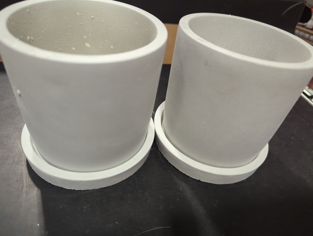 2 Gray Small Pots