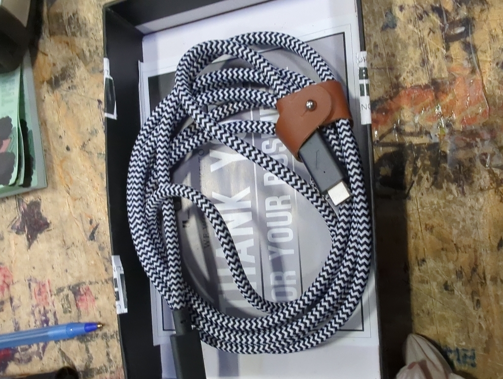 Native Union BELT Cable XL - 10ft Ultra-Strong Reinforced [MFi Certified] Durable Lightning to USB Charging Cable with Leather Strap compatible with iPhone 14, iPhone 13, iPhone 12 and Earlier (Zebra)