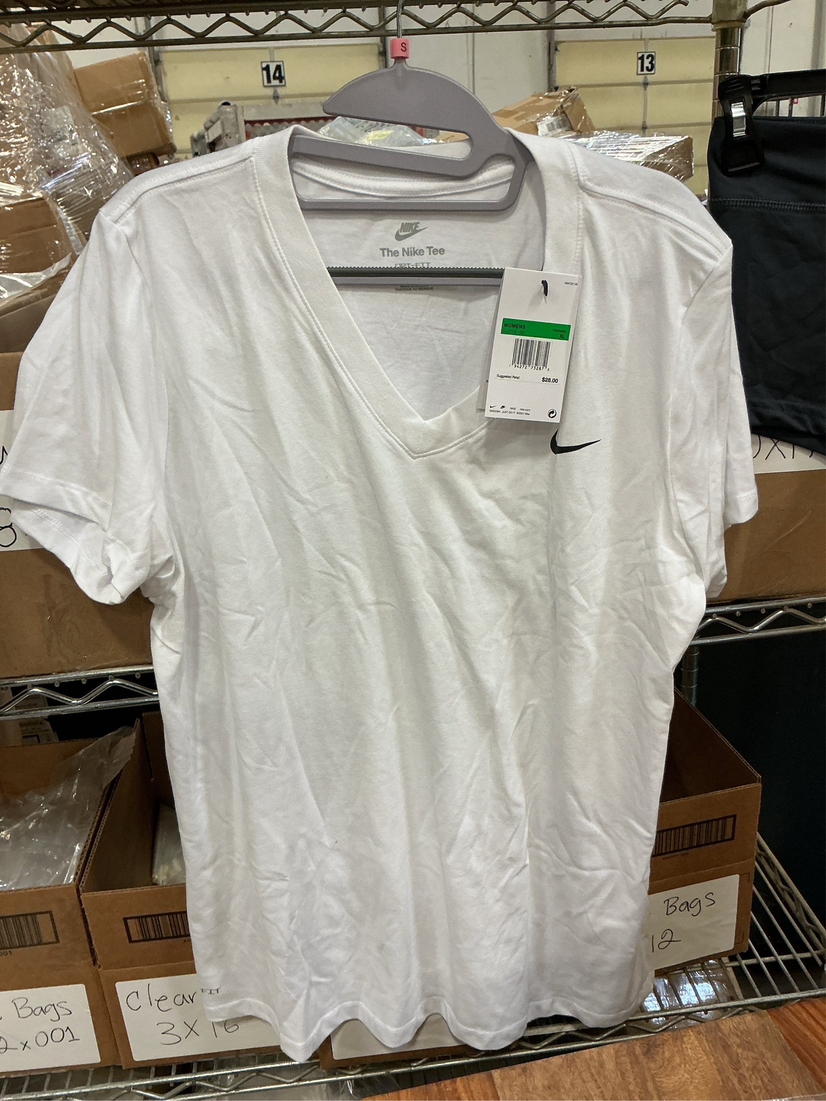 size XL. Nike Women's Dry V-Neck T-Shirt-white-xl