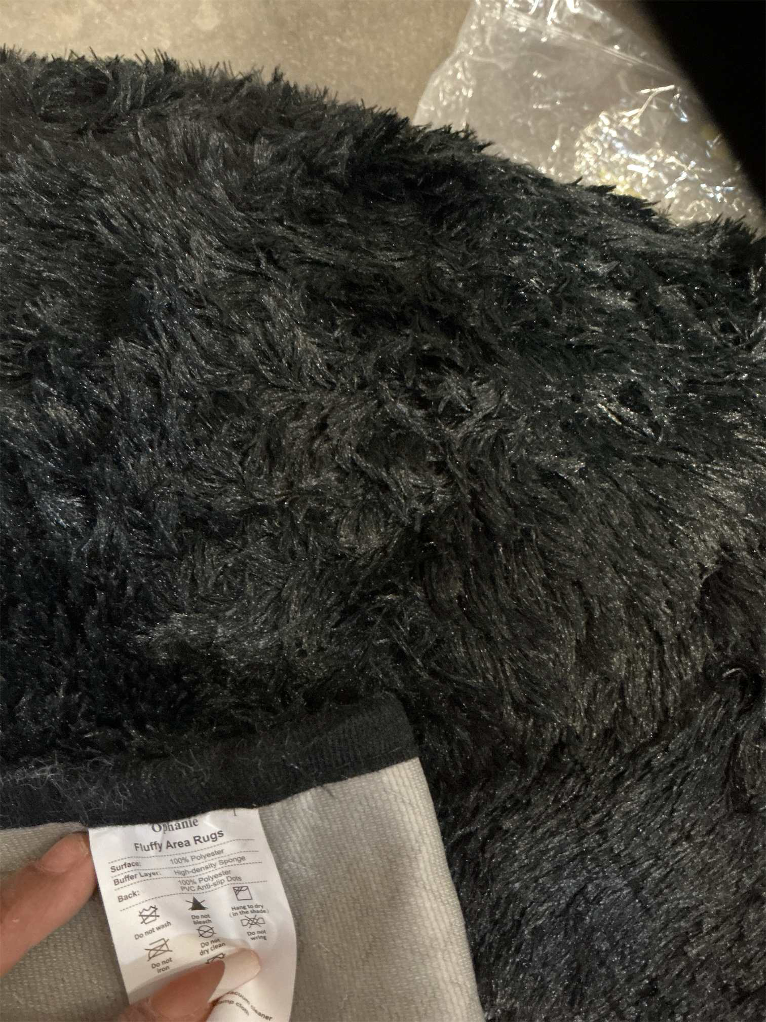 Ophanie Black Area Rugs for Bedroom Living Room, 4x6 Fluffy Fuzzy Shag Shaggy Carpet Soft Plush Furry Bedside Rug, Indoor Floor Rug for Kids Girls Boys Home Decor Aesthetic, Dorm Nursery