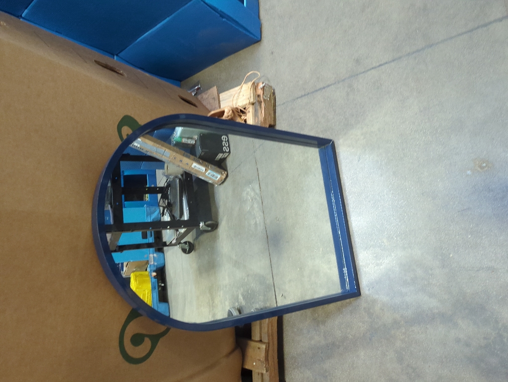 Kate and Laurel Travis Modern Arched Wall Mirror, 20 x 30, Navy Blue, Decorative Arch Bathroom Mirror for Over Sink or for Use as Living Room Wall Decor Accent