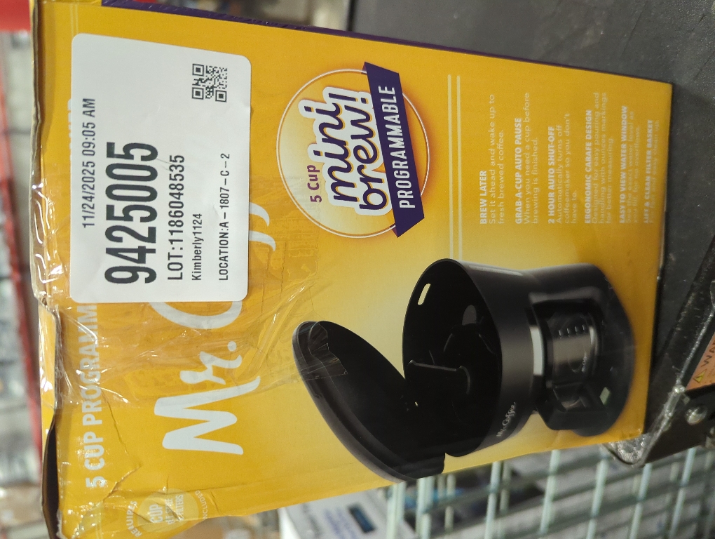 Mr. Coffee 5-Cup Programmable Coffee Maker Black: Drip Coffee Machine, Electric, Dishwasher-Safe, Paper Filter, 25 oz Capacity