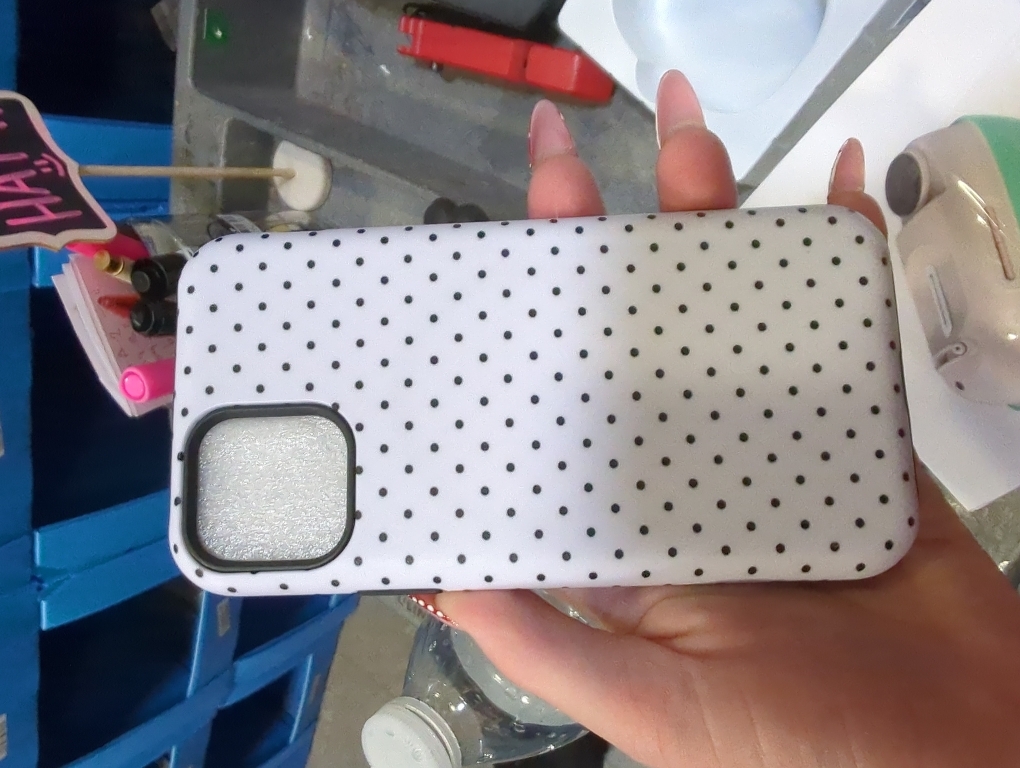 Cute Case for iPhone 12 Mini, Polka Dot Phone Case for iPhone 13 Mini Aesthetic Pattern Design, Hybrid 2-Layer Shockproof Protective Cover for Girls Women (White,12mini/13mini)