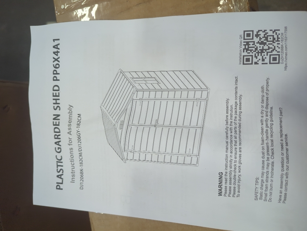 BLACK❗❗❗Patiowell 6x4 FT Plastic Outdoor Storage Shed with Floor,