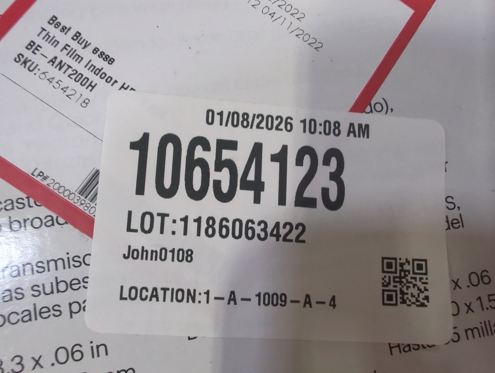 Best Buy Essentials™ - Thin Indoor HDTV Antenna - 35 Mile Range - Black/White