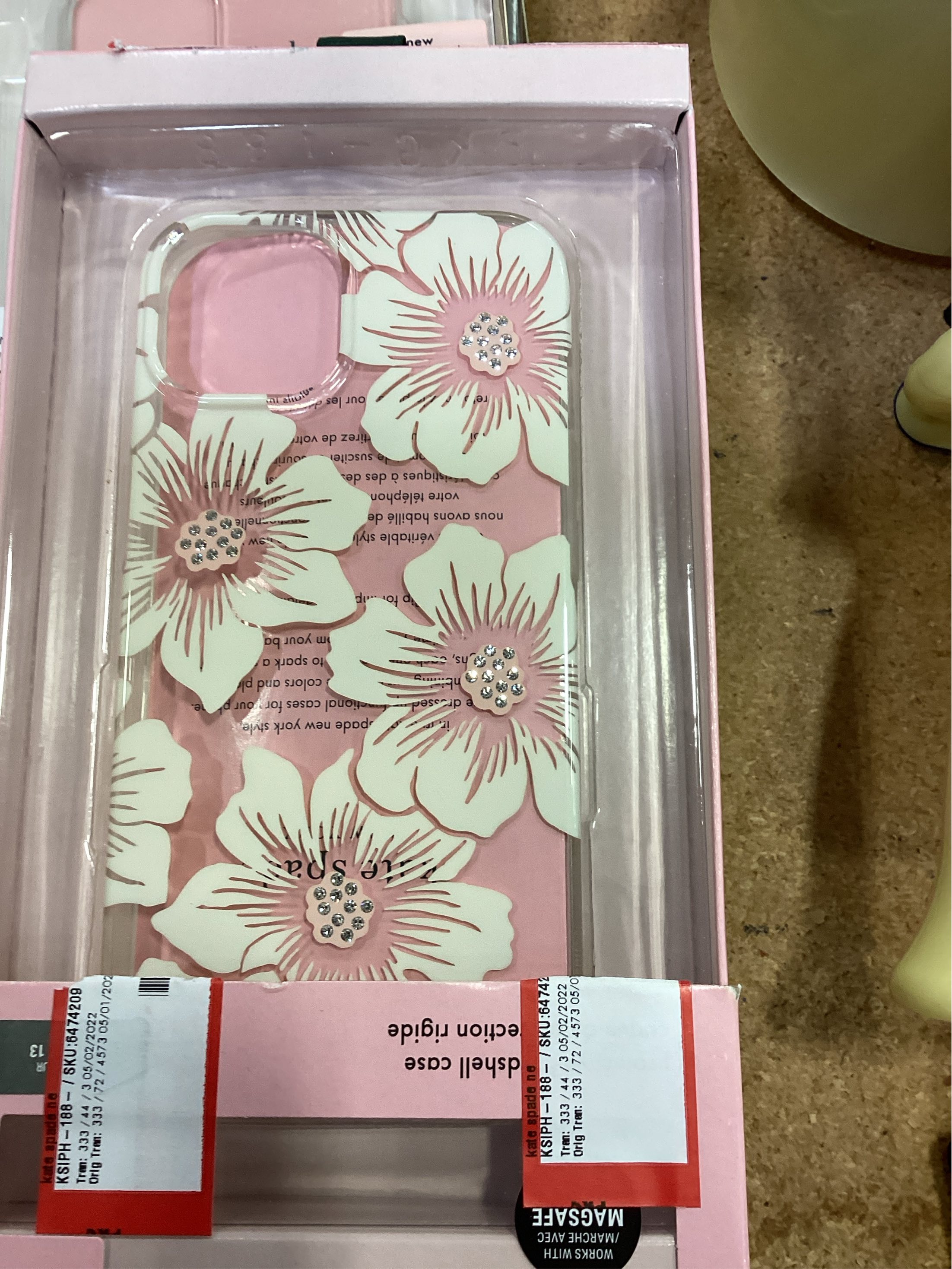 Case Mate licensed - Kate Spade New York Series Case for iPhone 13 - Hollyhock Floral Clear