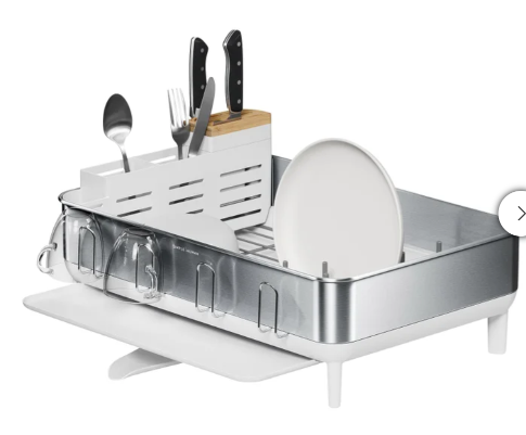simplehuman Steel Frame Dishrack with Knife Block