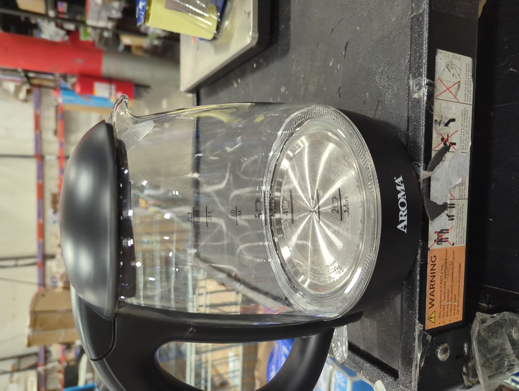 5-Cup Black Glass Corded Electric Kettle with Automatic Shut-Off