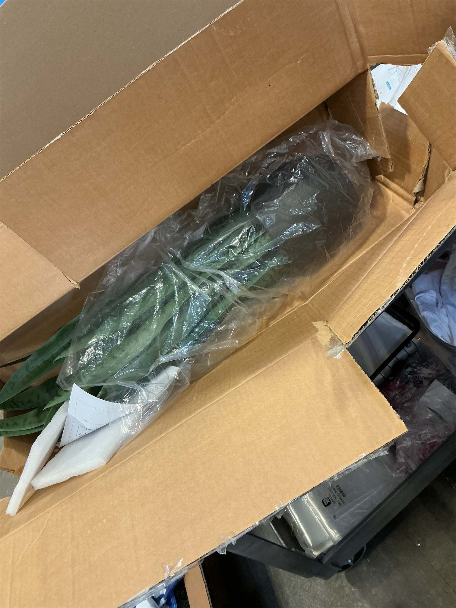 ‼️has mild stains ‼️Nearly Natural 35in Artificial Snake Plant, Sansevieria Faux Greenery with Black Planter for Indoor Home Office Decor, Low Maintenance