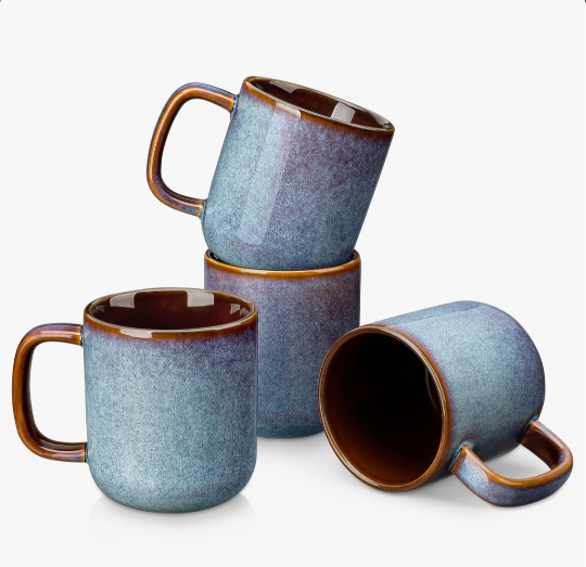 4pk Vancasso Blue Mugs for Coffee & Tea