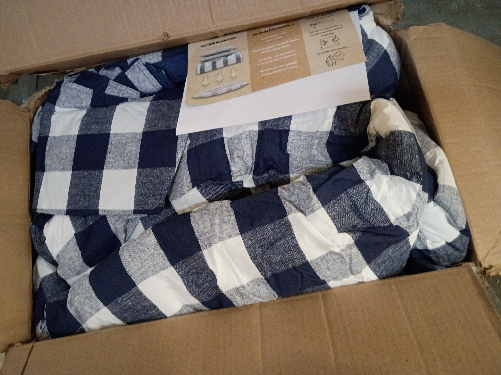 Levtex Home - Camden Bedspread Set - King Bedspread (120 x 118 in.)   Two King Pillow Shams (36 x 20 in.) - Buffalo Check in Navy and Cream - Reversible Pattern - Cotton