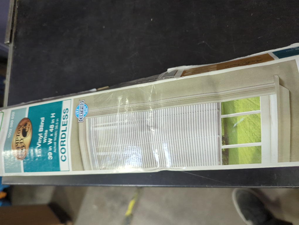 White Cordless Room Darkening Vinyl Mini Blinds with 1 in. Slats-39 in. W x 48 in. L (Actual Size 38.5 in. W x 48 in. L)