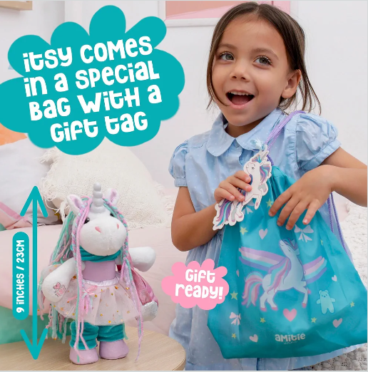 Itsy Unicorn Stuffed Animal - Pink Unicorn Plush Toys with Dress Up Clothes As Ballerina Doll, Good for Unicorns Girl Gifts Age 4-5, Toys for Girls Age 6-8