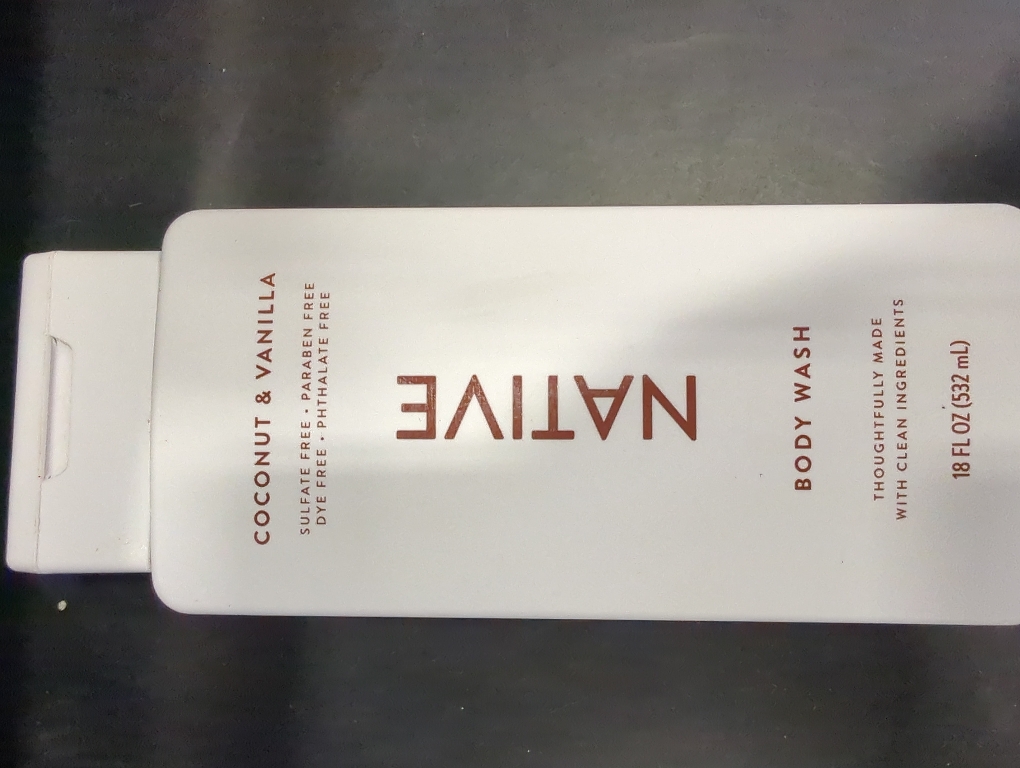 Native Body Wash, 18 OZ, Coconut & Vanilla