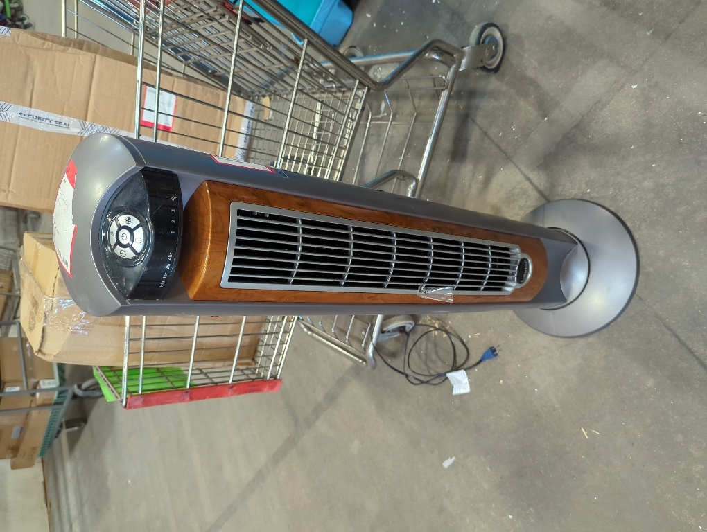 Lasko Oscillating Tower Fan with Remote, Quiet Floor Fans for Bedroom, 42, Woodgrain and Grey, T42954