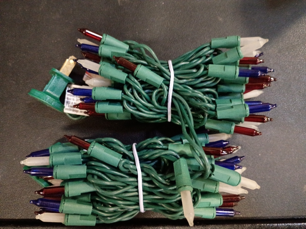 Minetom Red White Blue Lights Green Wire 100 Count 4th July Decoration | Patriotic Christmas Mini String Lights Waterproof for Indoor Outdoor Xmas Holiday Party Patio Independence Day Decoration