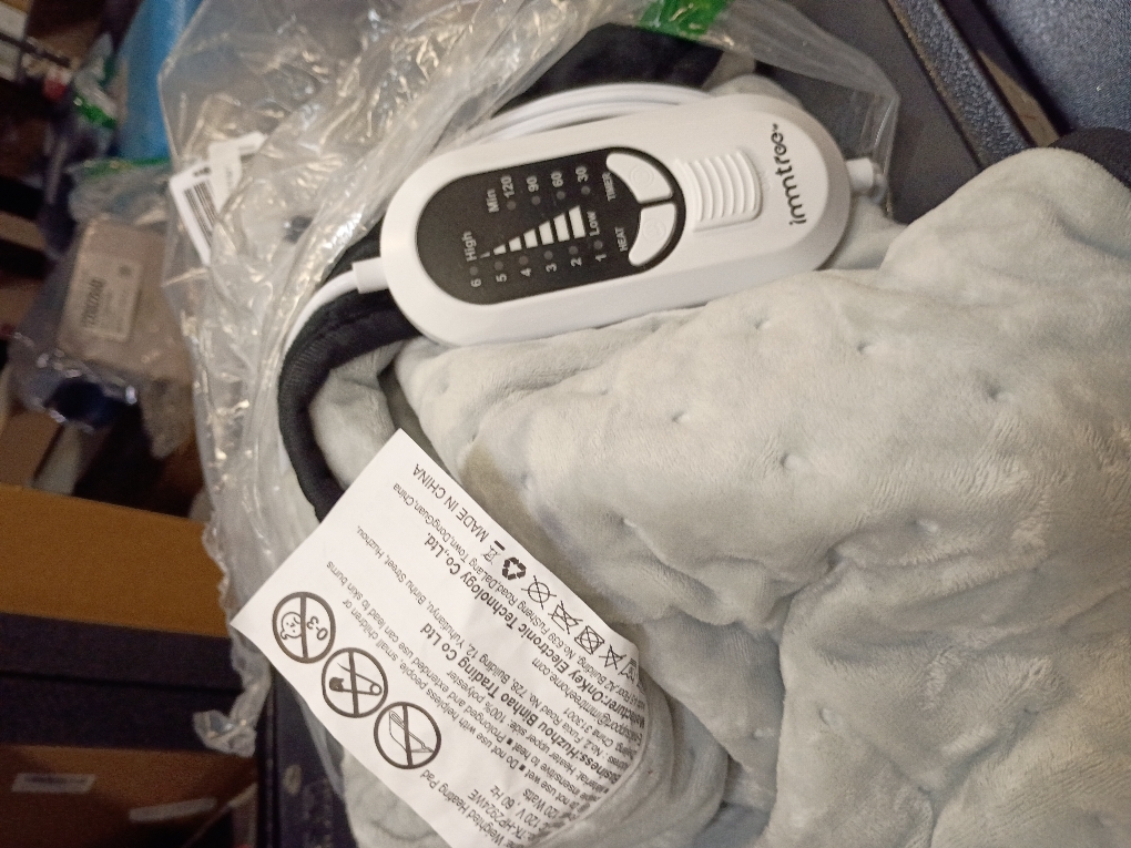 Electric Heated Blanket, Soft Flannel Fabric Heating Blanket Features 5-Level Temperature Adjustment Machine Washable ETL Certified Double-Sided Heating