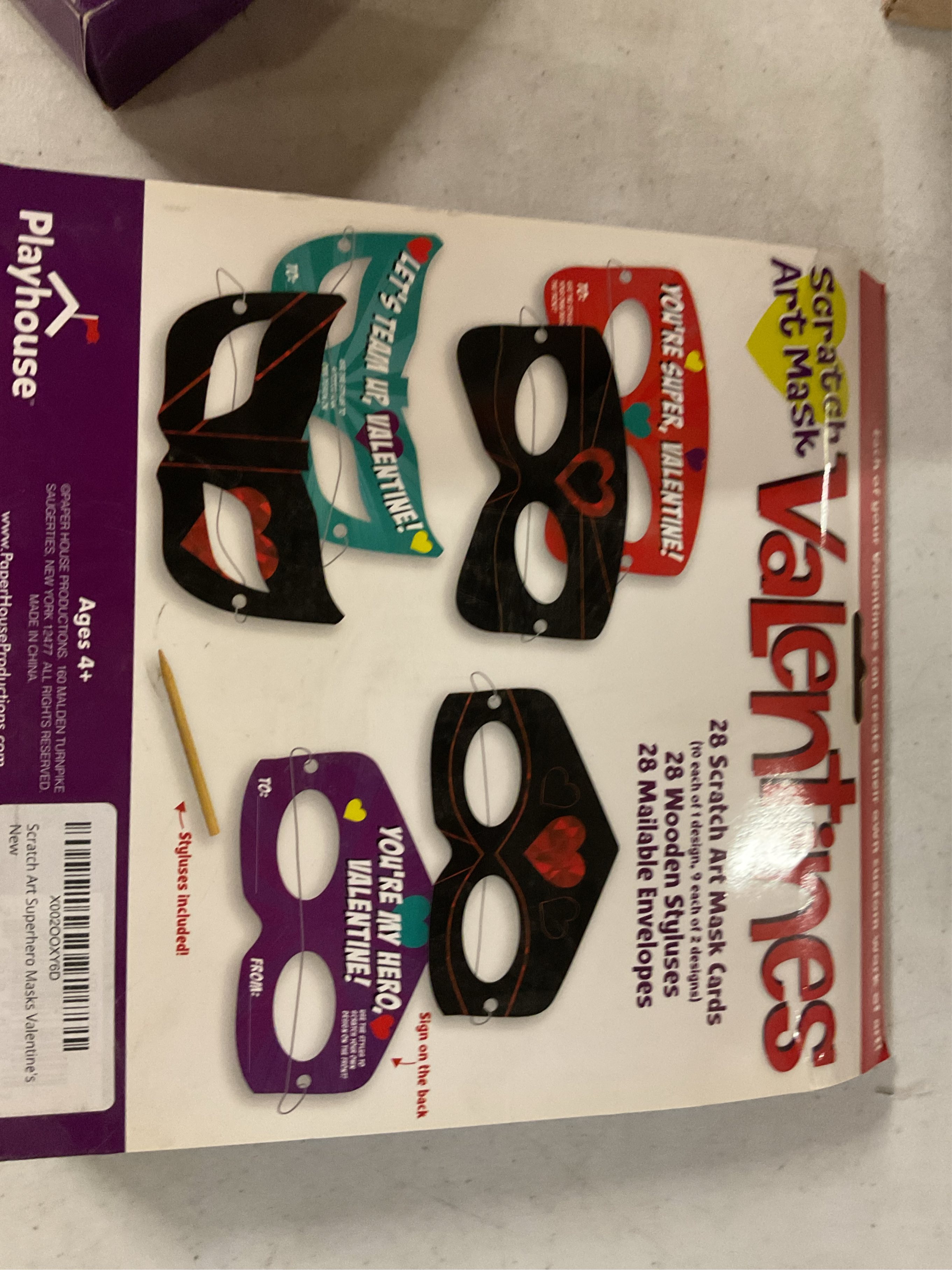 Scratch Art Mask Valentines