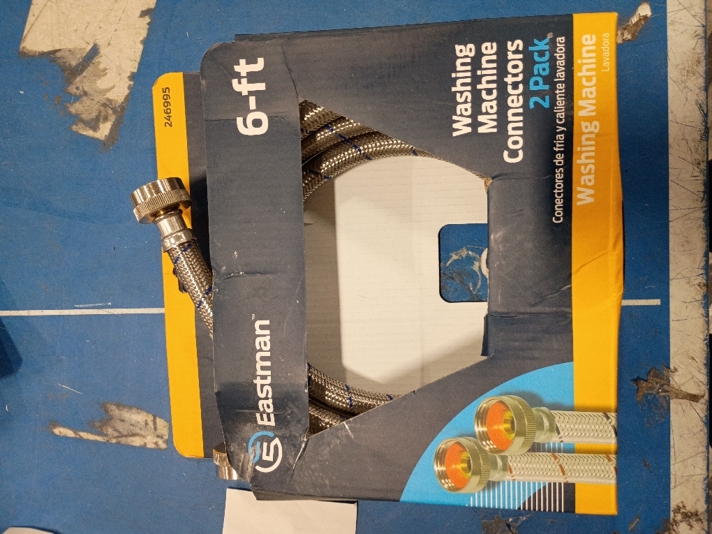 EASTMAN 2-Pack 6-ft 3/4-in FHT Inlet x 3/4-in FHT Outlet Stainless Steel Washing Machine Connector