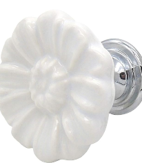 Vintage Floral Daisy Ceramic Dresser Drawer Knob