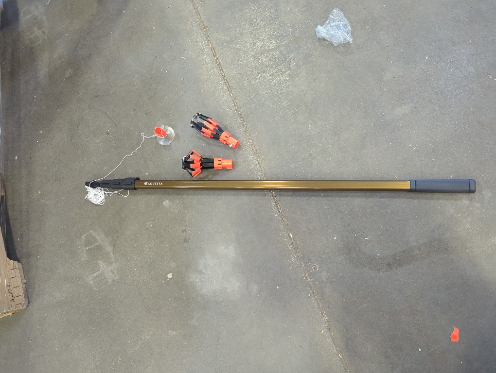 LOVEETA® Gen2 12Ft [18Ft Reach] Lightweight Extendable Light Bulb Changer Pole for High Ceilings – Telescopic Light Bulb Pole Changer with Bulb Gripper - Champagne Gold