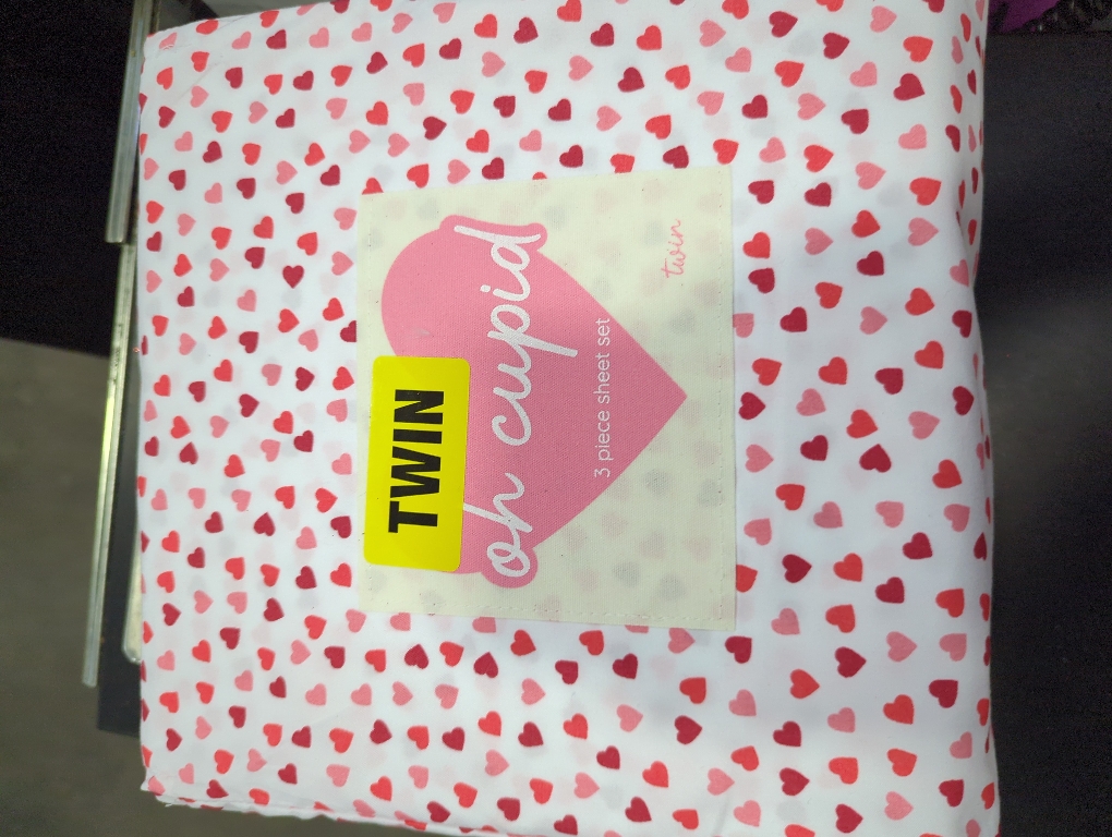 Oh Cupid Twin 3pc Sheet Set Heart Pattern