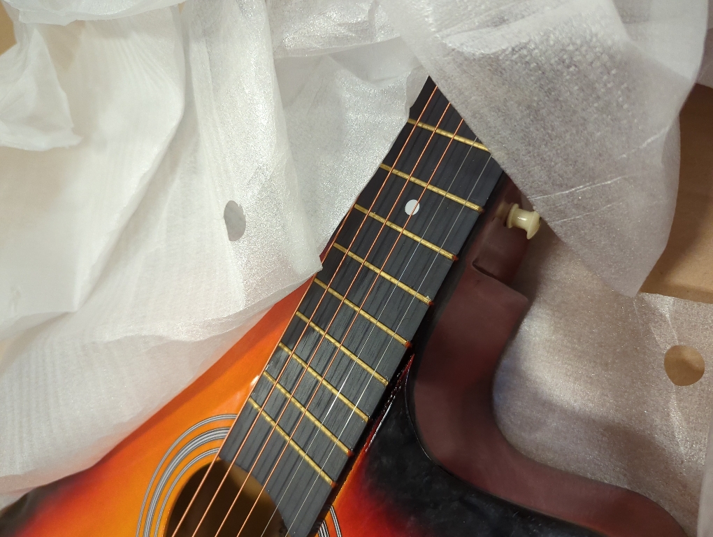 Guitar Acoustic Guitar Bedroom Beginner Family Teaching Fingerstyle Folk Performance 38-inch Portable Solid Wood Beginner Acoustic Guitar Starter Package Student G (Orange Long)