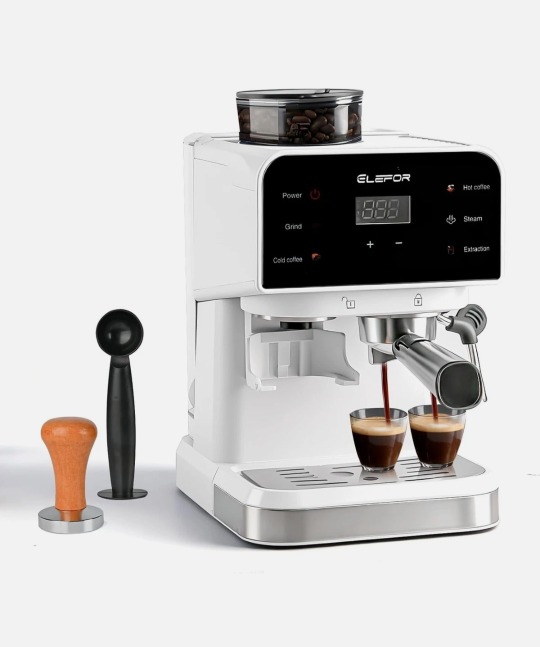 Elefor Espresso Machine 20 Bar, Coffee Maker with grinder Black