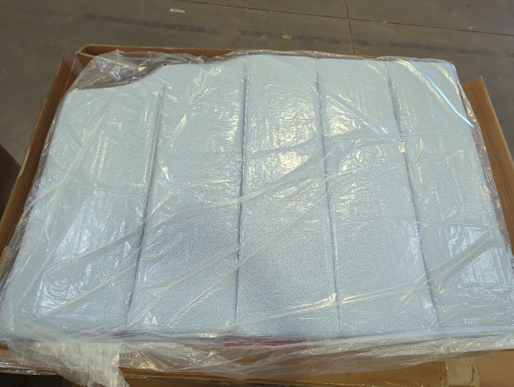 24KF Light Blue Teddy Fabric Tufted King Upholstered Headboard, Modern Vertical Channel Design California King Headboard with Stepped Silhouette Top Edge,6026-K-Teddy Light Blue