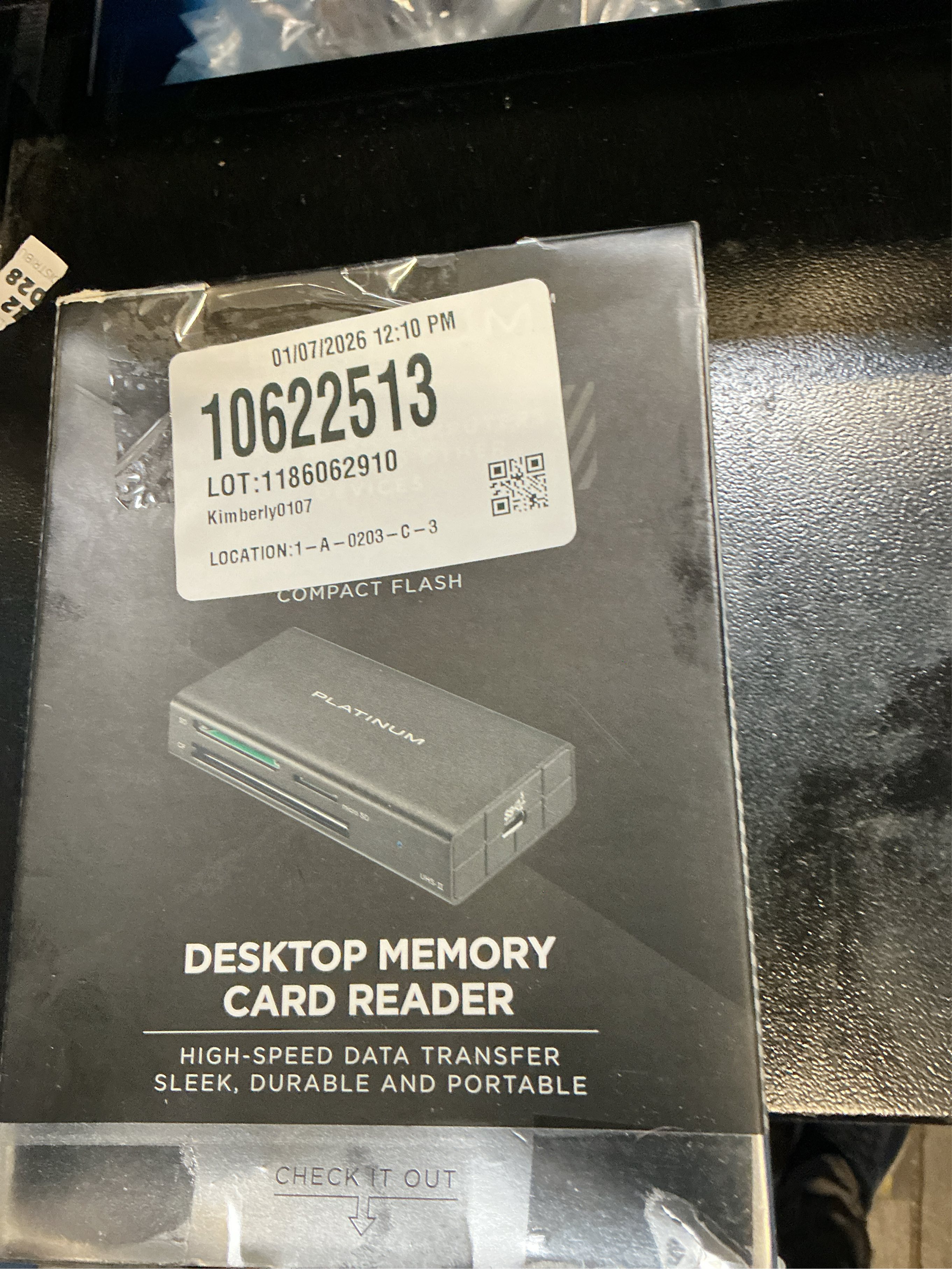 Platinum - USB 3.2 Gen 1 SD, MicroSD, CF 3 Slot Memory Card Reader - Black