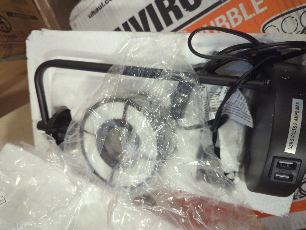 TL0019 Tiffany Table Lamp with 2 USB Charging Ports, Desk Lamp with Geometric Stained Glass Lamp Shade, Retro Nightstand H 14.5 for Bedrooms Office Study, LED Bulbs Included (Grey)