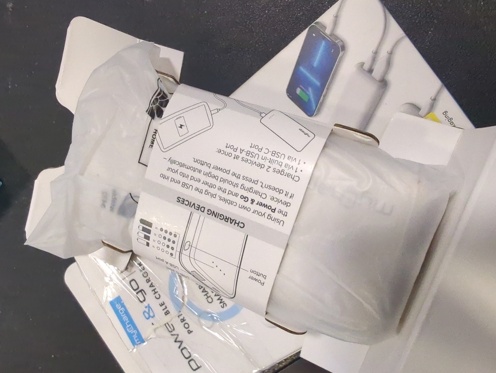 myCharge 10000mAh Power & Go Power Bank - White