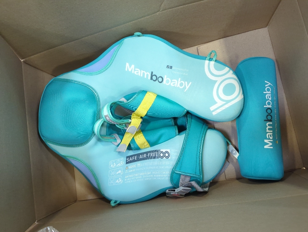 Mambobaby Baby Float with Canopy & Tail Non-Inflatable Baby Swim Float Upgrade Soft Infant Pool Float Sun Protection Newborn Pool Float 3-24 Months Skin-Friendly Material for Toddler Boys Girls
