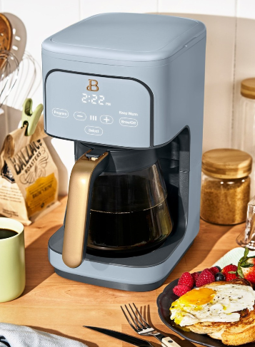Beautiful 12 Cup Programmable Coffee Maker, White Icing by Drew Barrymore