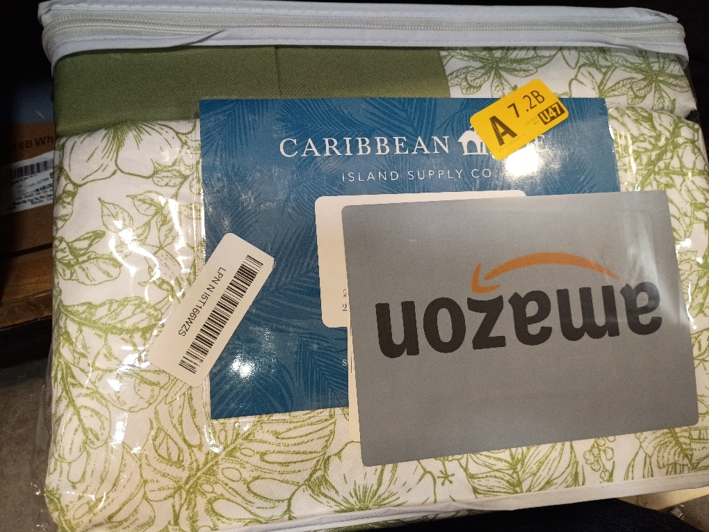 Caribbean Joe 6-Piece Sheet Set with Cooling Pillowcases, 12-inch Deep Pockets, Tropical Beach Coastal Design, KING Tropical Toile Green